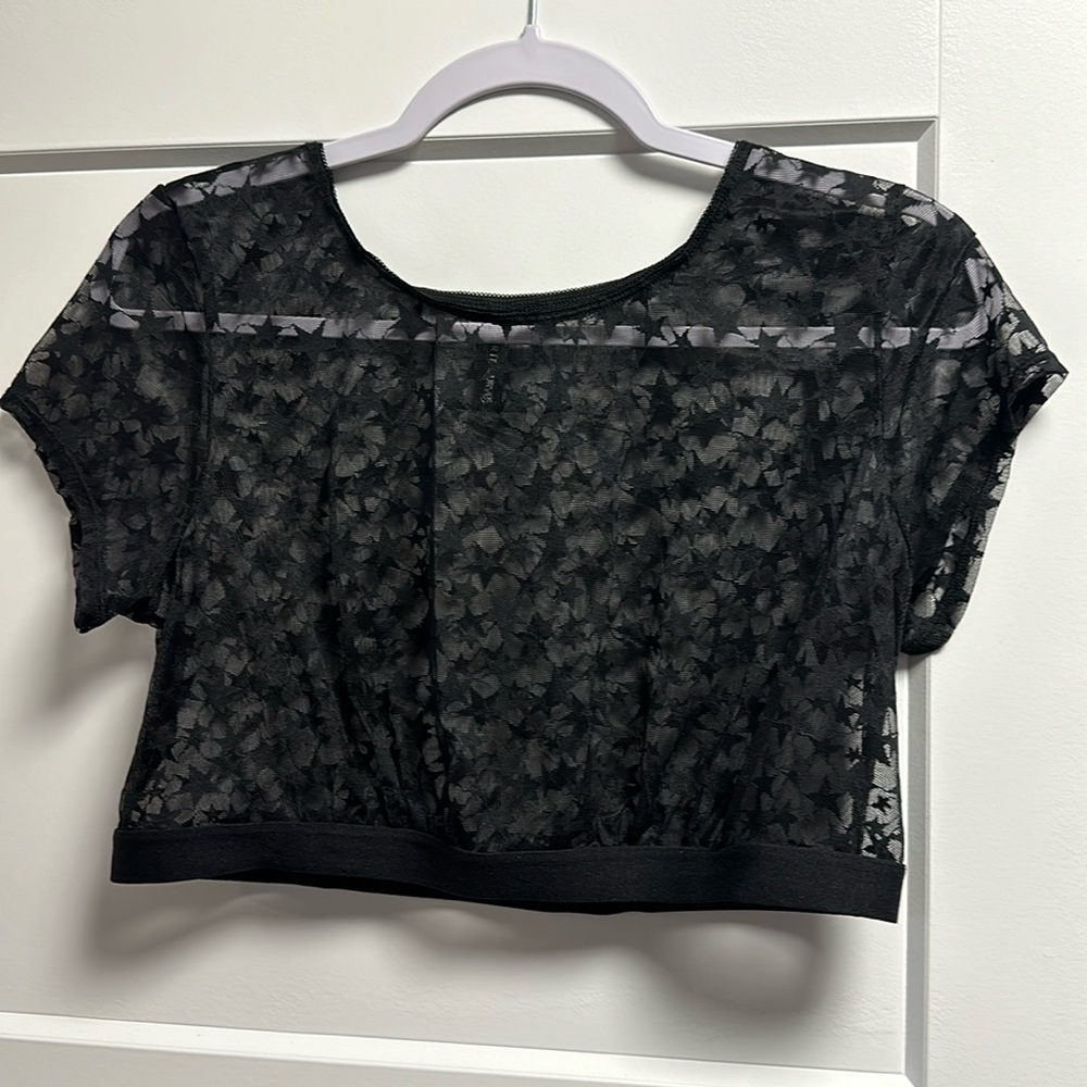 Black sheer star Torrid crop top
